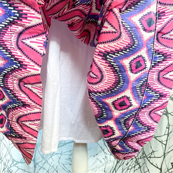 Tory Burch Malta pink purple white print sleeveless cotton midi dress - Picture 6 of 11